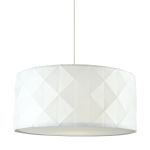 Aisha E27 Non Electric White Cotton Drum Shade With Diamond Pattern Design & Complete With A Removable Diffuser (Shade Only)
