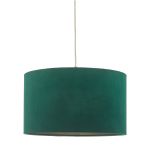 Akavia E27 Non Electric Green Velvet Drum Shade With Self Coloured Cotton Lining (Shade Only)