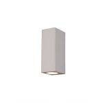 Alina Rectangular Up & Down Wall Lamp, 2 x GU10, White Paintable Gypsum