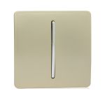 Trendi, Artistic Modern 1 Gang Retractive Home Auto.Switch Champagne Gold Finish, BRITISH MADE, (25mm Back Box Required), 5yrs Warranty