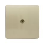 Trendi, Artistic Modern TV Co-Axial 1 Gang Champagne Gold Finish, BRITISH MADE, (25mm Back Box Required), 5yrs Warranty