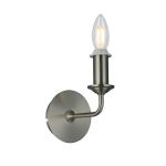 Banyan 1 Light Switched Wall Lamp Without Shade, E14 Satin Nickel