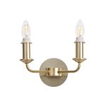 Banyan 2 Light Switched Wall Lamp Without Shade, E14 Champagne Gold