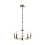 Banyan 5 Light Multi Arm Pendant Without Shade, c/w 1.5m Chain, E14 Champagne Gold