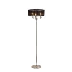 Banyan 3 Light Switched Floor Lamp With 45cm x 15cm Black Organza Shade Polished Nickel/Black
