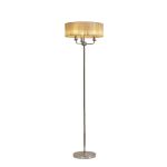 Banyan 3 Light Switched Floor Lamp With 45cm x 15cm Soft Bronze Organza Shade Polished Nickel/Soft Bronze