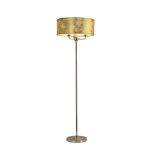 Banyan 3 Light Switched Floor Lamp With 50cm x 20cm Gold Leaf With White Lining Shade Polished Nickel/Gold Leaf
