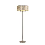 Banyan 3 Light Switched Floor Lamp With 50cm x 20cm Silver Leaf With White Lining Shade Polished Nickel/Silver Leaf