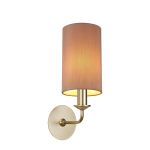 Banyan 1 Light Switched Wall Lamp With 12cm x 20cm Dual Faux Silk Fabric Shade Champagne Gold/Taupe