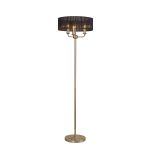 Banyan 3 Light Switched Floor Lamp With 45cm x 15cm Organza Shade Champagne Gold/Black