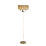 Banyan 3 Light Switched Floor Lamp With 45cm x 15cm Organza Shade Champagne Gold/Soft Bronze
