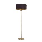 Banyan 3 Light Switched Floor Lamp With 50cm x 20cm Dual Faux Silk Fabric Shade Champagne Gold/Midnight Black