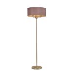 Banyan 3 Light Switched Floor Lamp With 50cm x 20cm Dual Faux Silk Fabric Shade Champagne Gold/Taupe