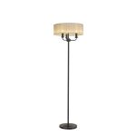 Banyan 3 Light Switched Floor Lamp With 45cm x 15cm Organza Shade Matt Black/Cream