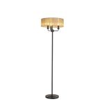 Banyan 3 Light Switched Floor Lamp With 45cm x 15cm Organza Shade Matt Black/Soft Bronze