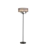 Banyan 3 Light Switched Floor Lamp With 45cm x 15cm Organza Shade Matt Black/Grey