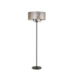 Banyan 3 Light Switched Floor Lamp With 50cm x 20cm Silver Leaf Shade Matt Black/Silver Leaf