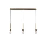 Baymont Antique Brass 3 Light E27 Universal  Linear Pendant, Suitable For A Vast Selection Of Shades 3m