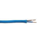 Cavo 1m Blue Braided 2 Core 0.75mm Cable VDE Approved (qty ordered will be supplied as one continuous length)