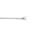 Cavo 1m White Braided 3 Core 0.75mm Cable VDE Approved (qty ordered will be supplied as one continuous length)