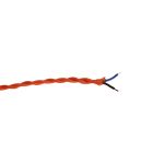Cavo 1m Orange Braided Twisted 2 Core 0.75mm Cable VDE Approved (qty ordered will be supplied as one continuous length)