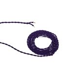 Cavo 1m Purple Braided Twisted 2 Core 0.75mm Cable VDE Approved (qty ordered will be supplied as one continuous length)