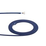 Cavo 1m Dark Blue Braided 3 Core 0.75mm Cable VDE Approved (qty ordered will be supplied as one continuous length)