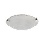 Cgiovanny 3 Light E27 Flush Ceiling 400mm Round, Black/Gold With Frosted Alabaster Glass