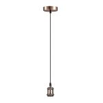 Dreifa 10cm 1.5m Suspension Kit 1 Light Antique Copper/Black Braided Cable, E27 Max 20W, c/w Ceiling Bracket (Maximum Load 1.5kg)