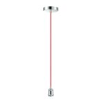 Dreifa 10cm 1.5m Suspension Kit 1 Light Polished Chrome/Red Braided Cable, E27 Max 20W, c/w Ceiling Bracket (Maximum Load 1.5kg)