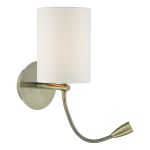 Feta 2 Light LED Integrated Wall Light (With Adjustable Reading Light) Antique Brass - Base Only