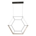 Dar HEX0122 Hexagon Single Pendant Black LED Finish 