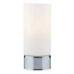 Jot 1 Light E14 Polished Chrome 3 Stage Touch Table Lamp With Cylindrical Opal Glass Shade