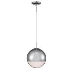 Miranda 30cm Ball Pendant 1 Light E27 Polished Chrome Suspension With Mirrored/Clear Glass Globe