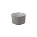 Sigma Round Cylinder, 300 x 170mm Faux Silk Fabric Shade, Grey/White Laminate