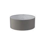 Sigma Round Cylinder, 500 x 200mm Faux Silk Fabric Shade, Grey/White Laminate