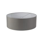 Sigma Round Cylinder, 600 x 220mm Faux Silk Fabric Shade, Grey/White Laminate