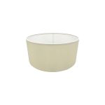 Sigma Round Cylinder, 400 x 180mm Faux Silk Fabric Shade, Ivory Pearl/White Laminate