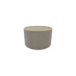 Sigma Round Cylinder, 300 x 170mm Dual Faux Silk Fabric Shade, Taupe/Gino Gold