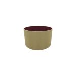 Sigma Round Cylinder, 300 x 170mm Dual Faux Silk Fabric Shade, Antique Gold/Ruby