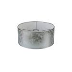 Sigma Round Cylinder, 400 x 180mm Silver Leaf With White Lining Shade