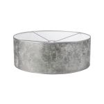 Sigma Round Cylinder, 600 x 220mm Silver Leaf With White Lining Shade