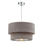 Suvan E27 Non Electric Mink Velvet Shade With A Silver Metallic Lining (Shade Only)