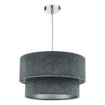 Suvan E27 Non Electric Cool Grey Velvet Shade With A Silver Metallic Lining (Shade Only)