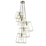 Dar TOW0635 Tower 6 Light Cluster Pendant Gold Finish 