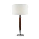 Viking Single Table Lamp Polished Chrome/Brown Finish